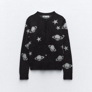 Metallic Thread Space Cardigan